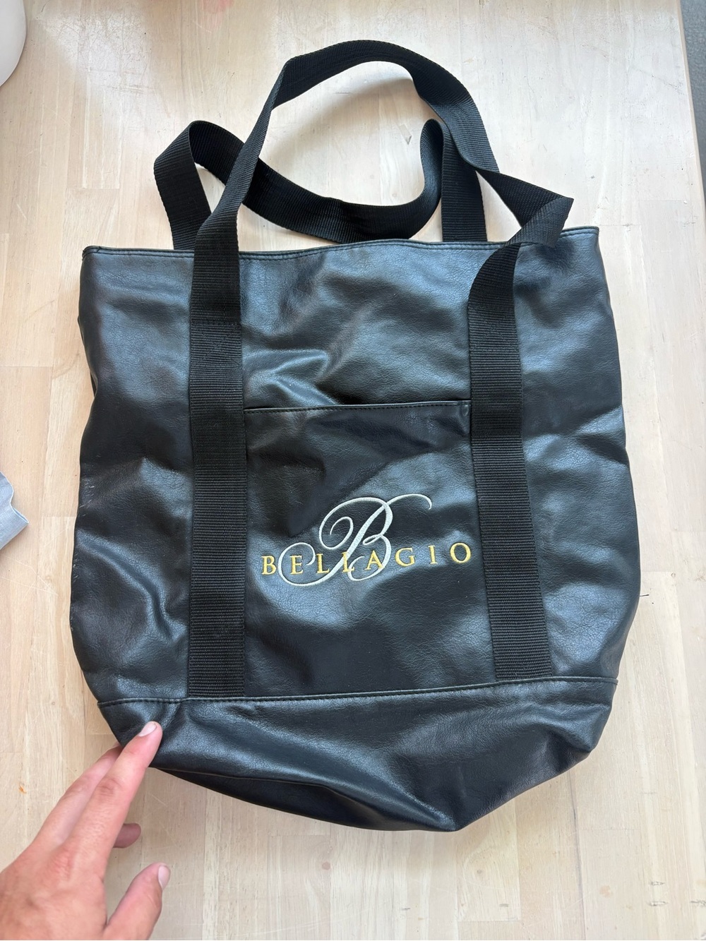 Black Leather Tote Bag